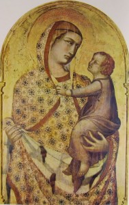 Pietro Lorenzetti - Polittico (particolare della Madonna col Bambino), cm. 298 x 309, Santa Maria della Pieve, Arezzo